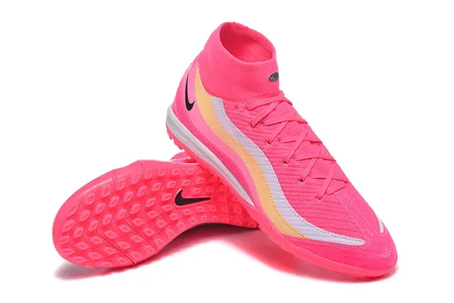 نايك أحذية كرة القدم للعشب الاصطناعي عالية Flyknit وردي ذهبي 7