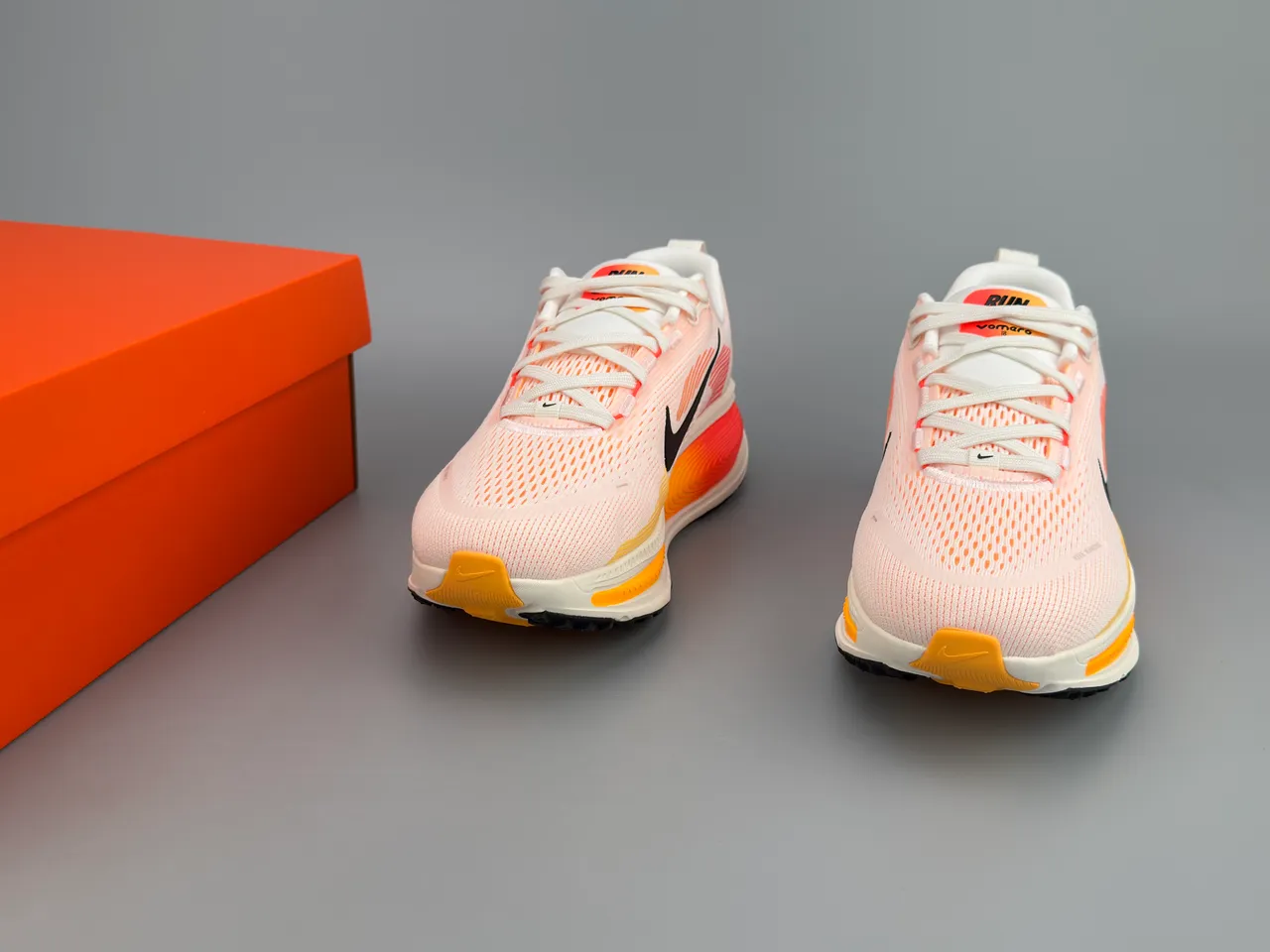 Nike Pink Orange Engineered Knit Upper Gradient Midsole Running Shoes 3