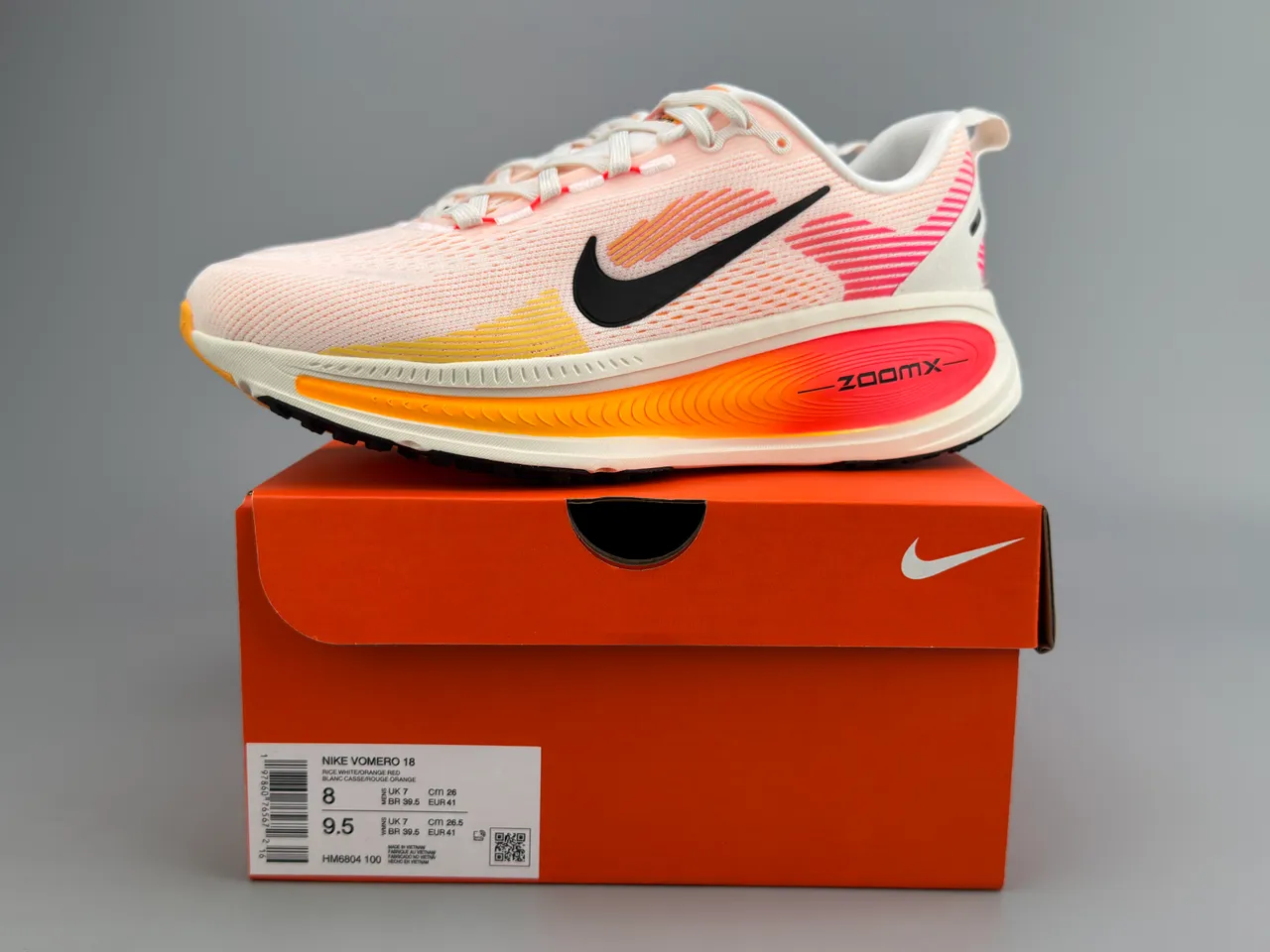 Nike Pink Orange Engineered Knit Upper Gradient Midsole Running Shoes 4