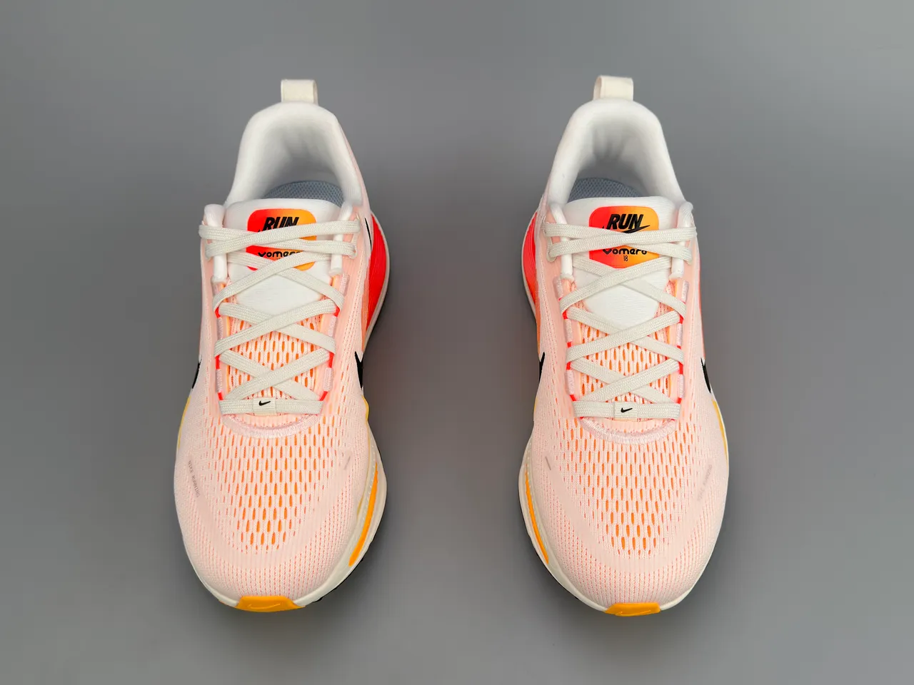 Nike Pink Orange Engineered Knit Upper Gradient Midsole Running Shoes 9