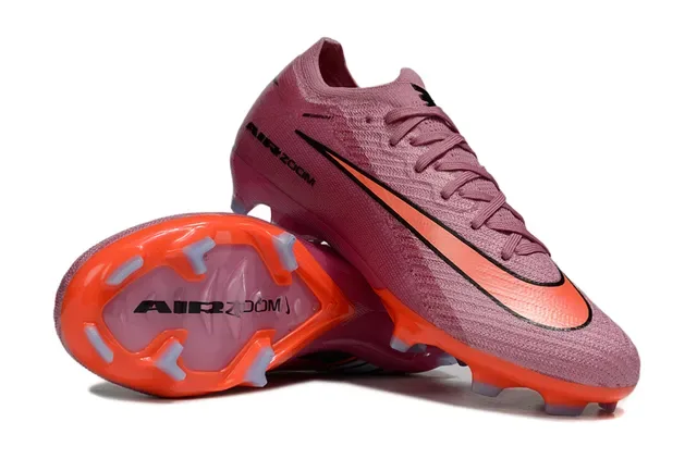 Nike Air Zoom Rosa Naranja Upper de Tejido Amortiguación Cancha Dura Zapatos de Fútbol 2