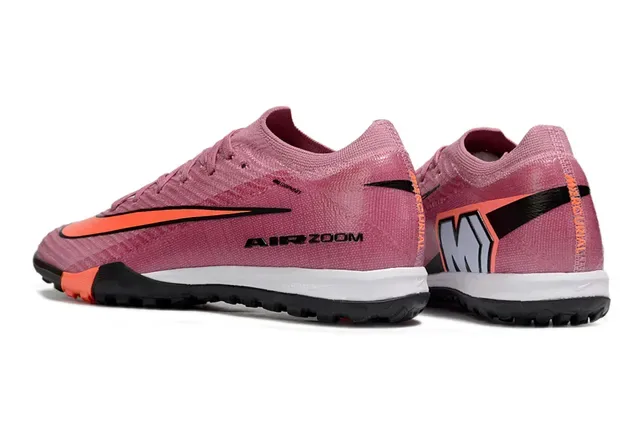 Nike Air Zoom Rosa Naranja Upper de Tejido Amortiguación Cancha Dura Zapatos de Fútbol 4