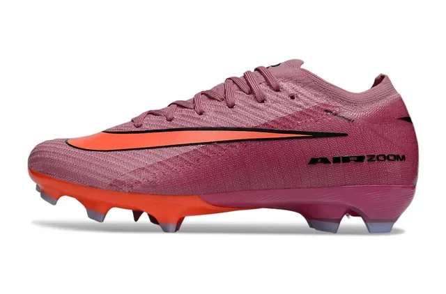 Nike Air Zoom Rosa Naranja Upper de Tejido Amortiguación Cancha Dura Zapatos de Fútbol 6