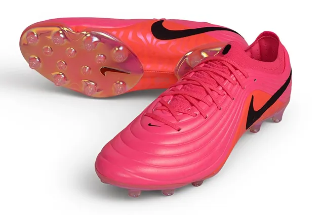Nike أحذية كرة القدم وردي برتقالي موجي أعلى مصنوع اصطناعي كولار صوفي أرض صلبة أحذية كرة القدم 5