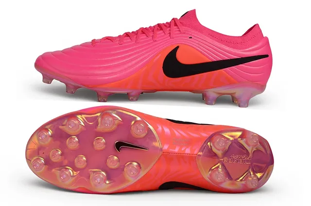 Nike أحذية كرة القدم وردي برتقالي موجي أعلى مصنوع اصطناعي كولار صوفي أرض صلبة أحذية كرة القدم 7