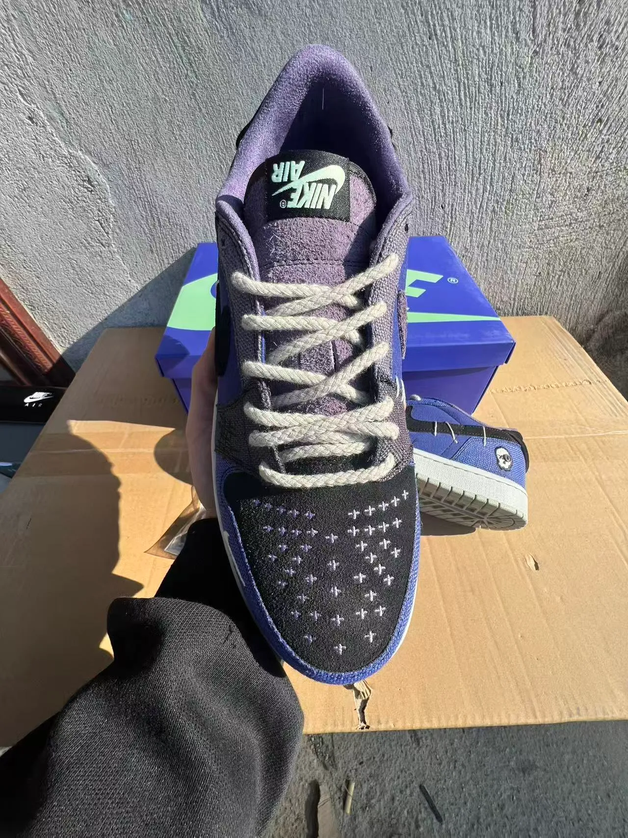Nike Purple Black Low-Top Mixed-Material Upper Lifestyle Sneakers 3