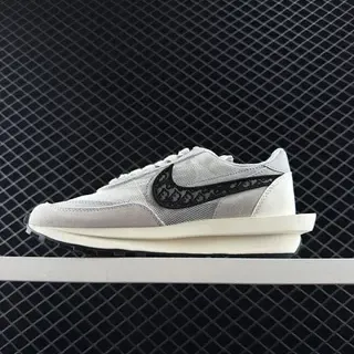 Nike sacai LDV Waffle Gray Black جزء علوي متداخل طبقات متداخلة سيليوهات مفككة حذاء أسلوب حياة