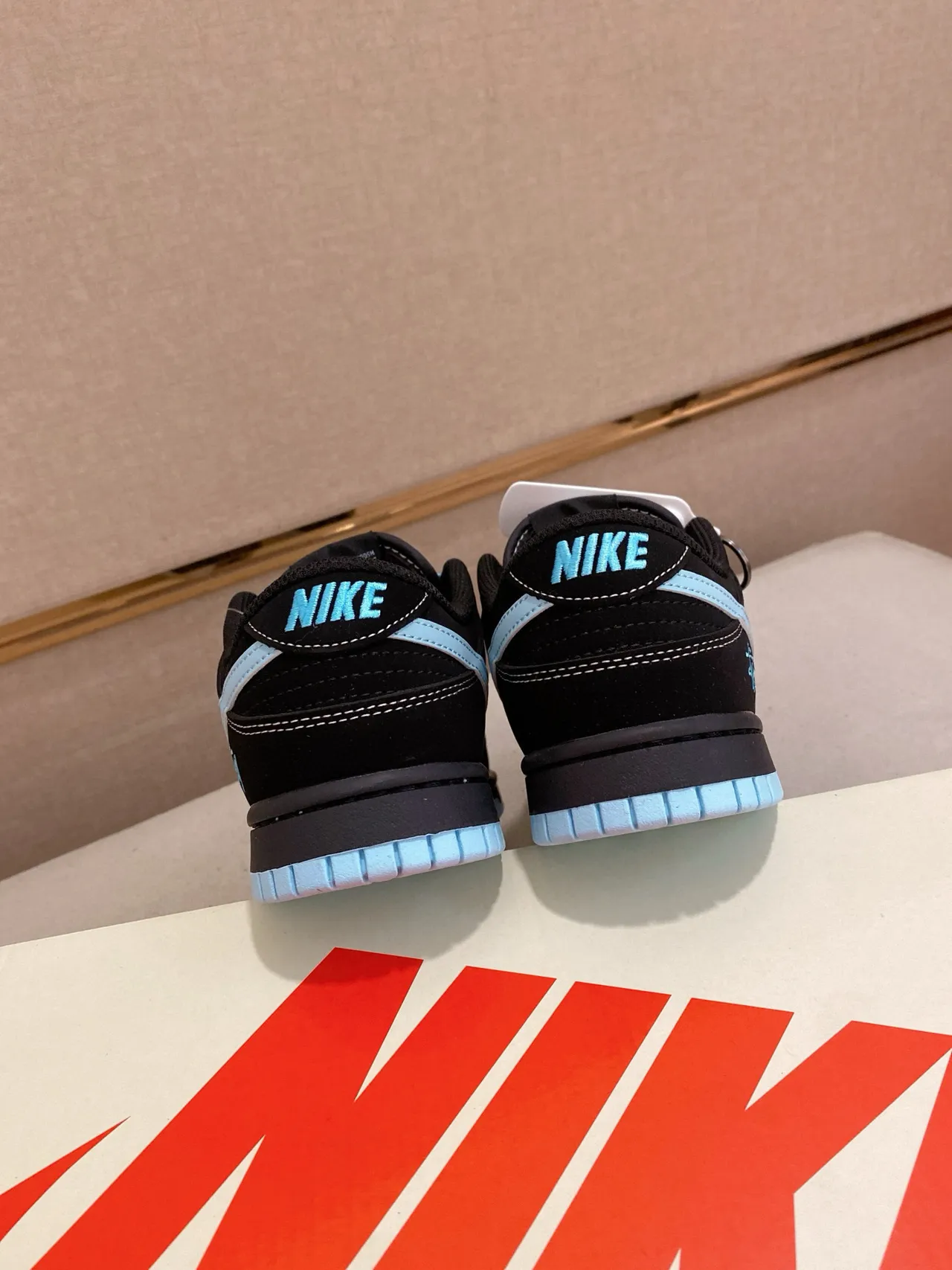 Nike SB Dunk Low কালো হালকা নীল Stussy স্কেটবোর্ড জুতো 7