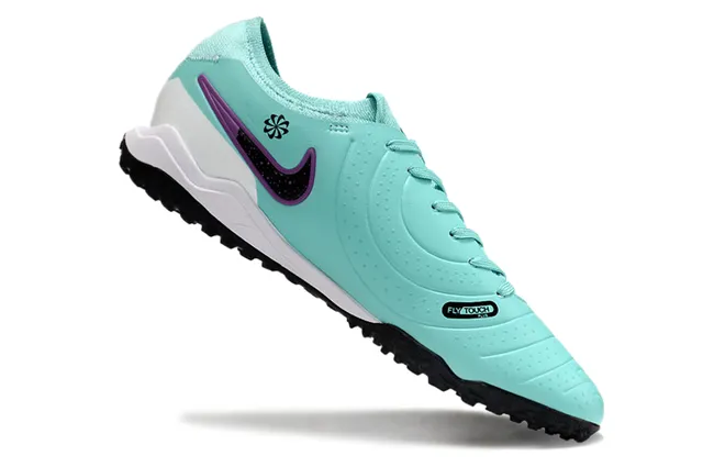 Nike Tiempo Blue Purple Low-Cut Synthetic Upper Textured Ribbed Forefoot Turf Soccer Shoes 2