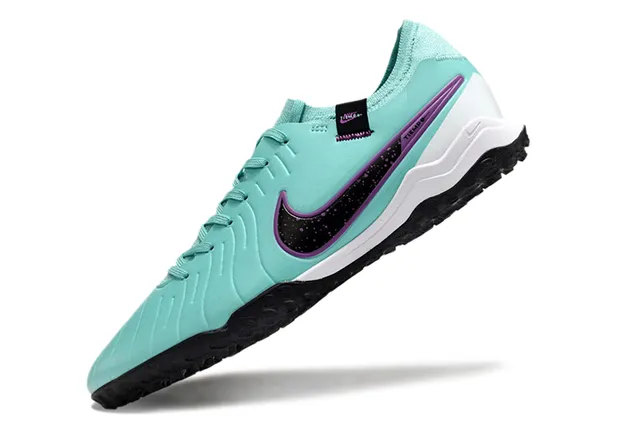 Nike Tiempo Blue Purple Low-Cut Synthetic Upper Textured Ribbed Forefoot Turf Soccer Shoes 3