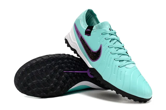Nike Tiempo Blue Purple Low-Cut Synthetic Upper Textured Ribbed Forefoot Turf Soccer Shoes 4
