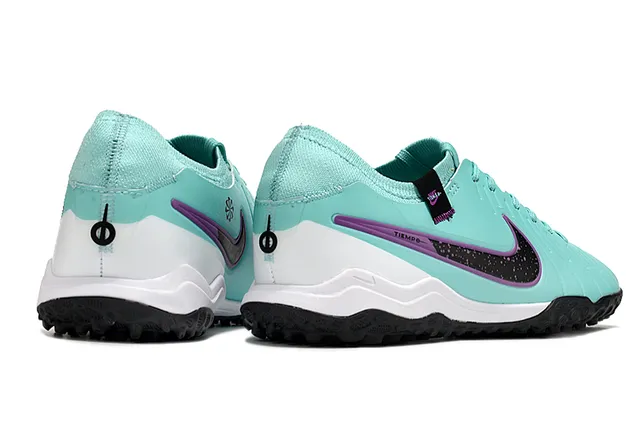 Nike Tiempo Blue Purple Low-Cut Synthetic Upper Textured Ribbed Forefoot Turf Soccer Shoes 5