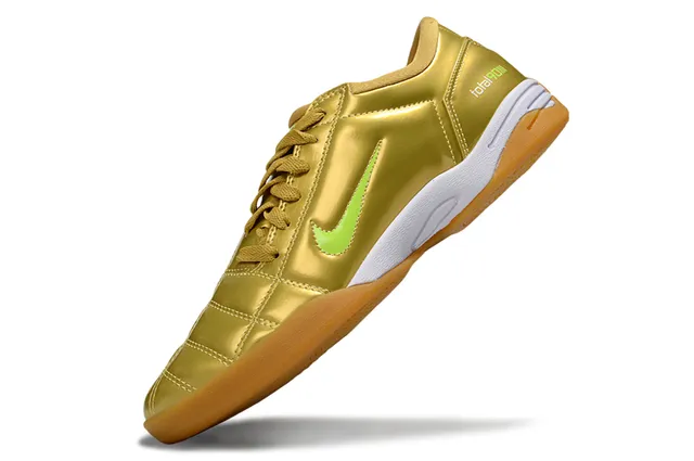 Nike Total 90 III Dorado metálico Verde lima Zapatos de fútbol indoor 3