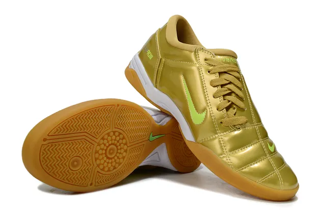 Nike Total 90 III Dorado metálico Verde lima Zapatos de fútbol indoor 4