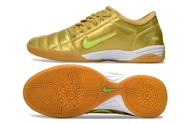 Nike Total 90 III Dorado metálico Verde lima Zapatos de fútbol indoor 6