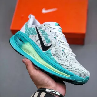 Nike أبيض أزرق شبكة مصممة علوية نمط موجي طبقات أحذية جري