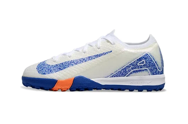 Nike أبيض أزرق Knit Upper Graphic Overlay Turf أحذية كرة القدم 7