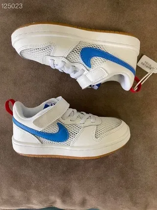 Nike White Blue Low-Top Mesh Upper Lifestyle Sneakers 6