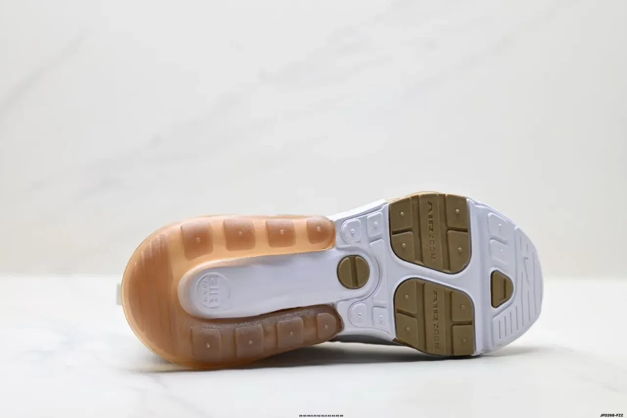 Nike White Gold Perforated Engineered Mesh Upper Translucent Amber Air Unit Lifestyle Sneakers 2