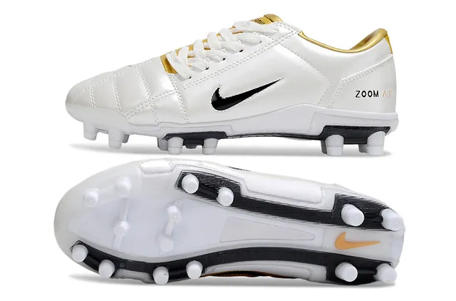 Nike সাদা সোনা কুইল্টেড সিন্থেটিক আপার লো-কাট সিলুয়েট ফার্ম-গ্রাউন্ড সকার শোজ 5