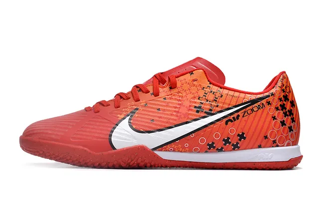 Nike Zapatos de fútbol indoor blanco y rosa low-top de upper sintético de malla 14