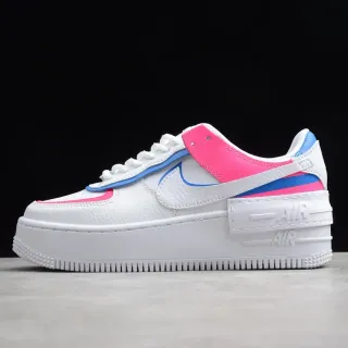Nike Tênis Lifestyle Branco e Rosa Plataforma Couro Texturizado