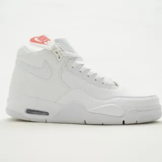Nike Tênis Lifestyle Branco e Vermelho de Couro Cano Alto