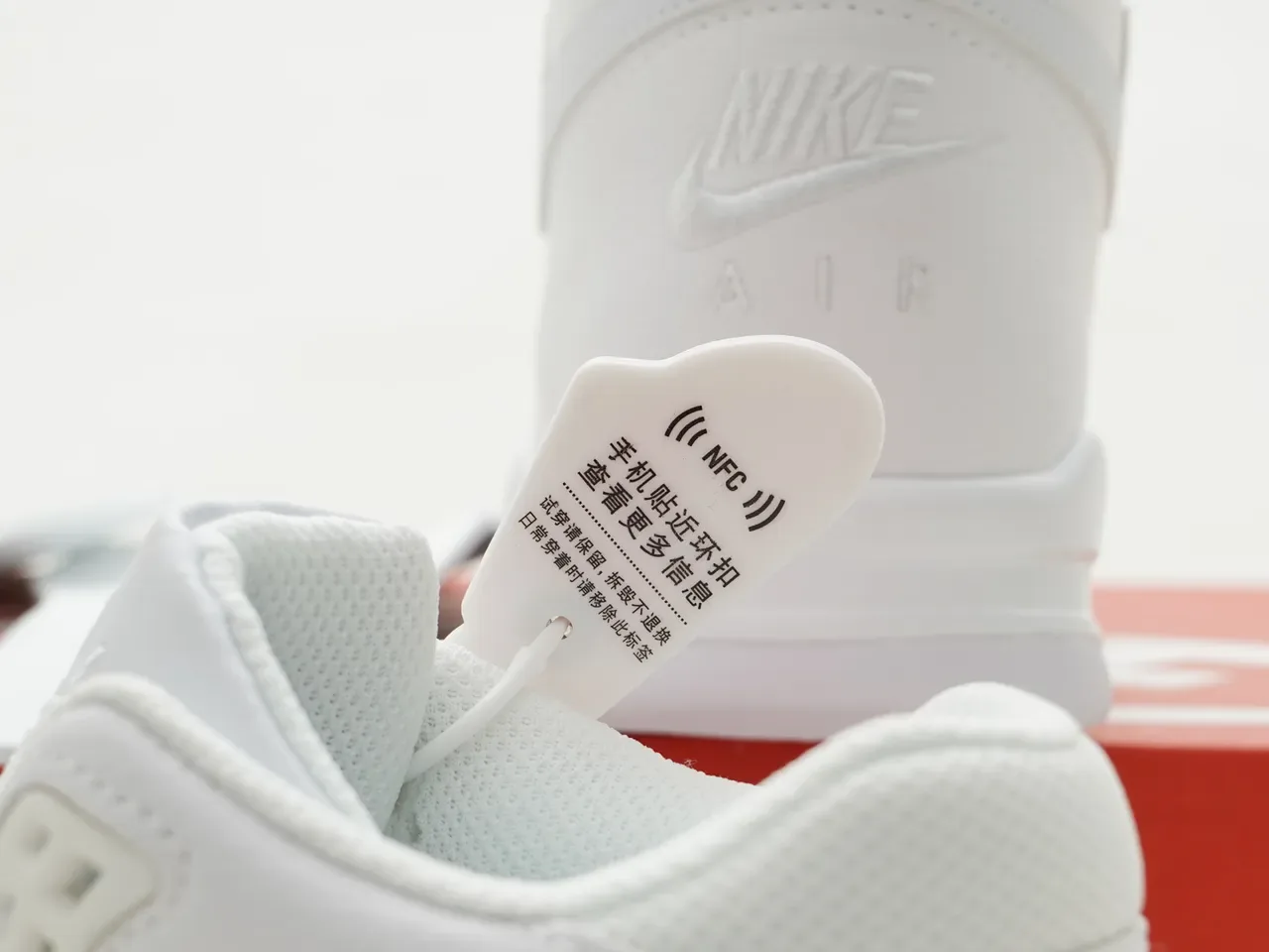 Nike White Red High-Top Leather Lifestyle Sneakers 2