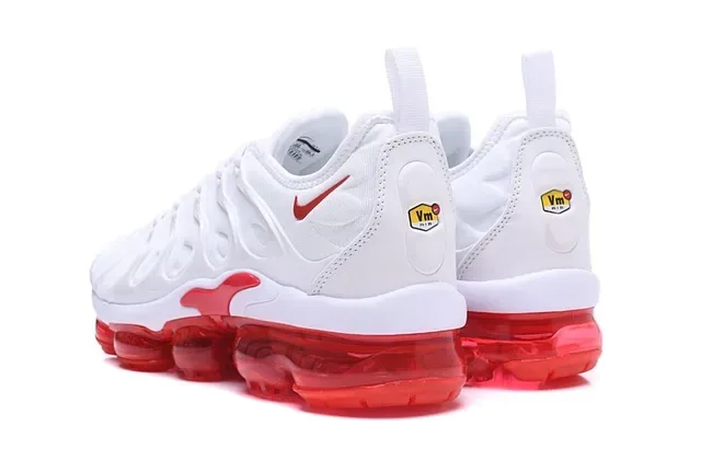 Nike White Red Mesh Upper Translucent Full-Length Air Unit Sole Lifestyle Sneakers 3