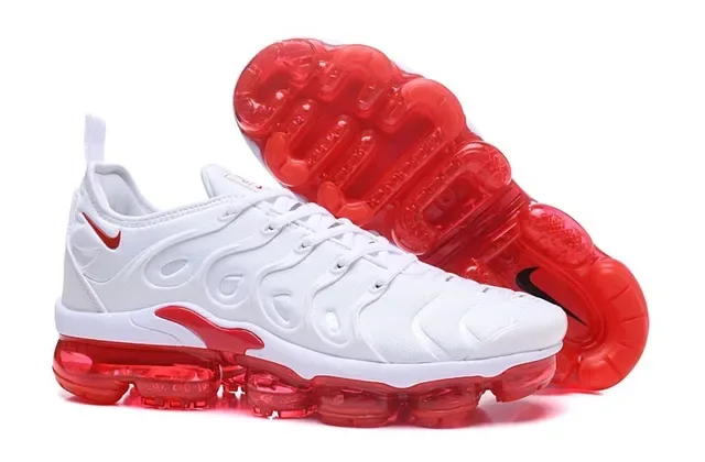Nike White Red Mesh Upper Translucent Full-Length Air Unit Sole Lifestyle Sneakers 5