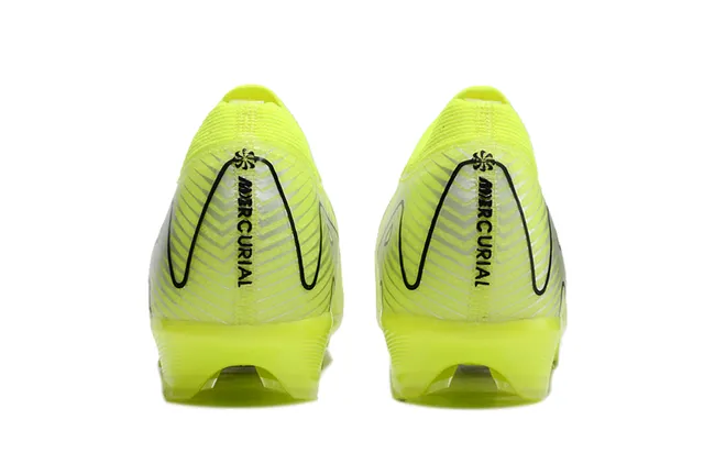 Nike Chaussures de football jaune noir néon upper de knit Swoosh overlay pour terrain ferme 4