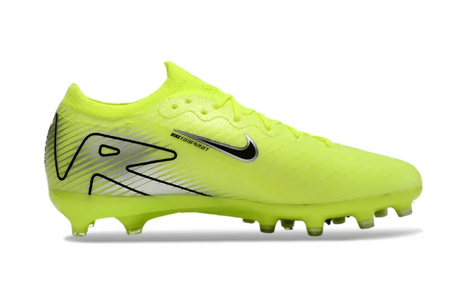 Nike Chaussures de football jaune noir néon upper de knit Swoosh overlay pour terrain ferme 7