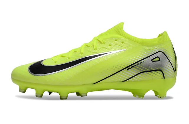 Nike Chaussures de football jaune noir néon upper de knit Swoosh overlay pour terrain ferme 8