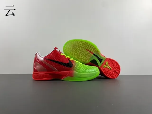 Nike Zoom Kobe VI Gradiente Verde Vermelho Tênis de Basquete 2