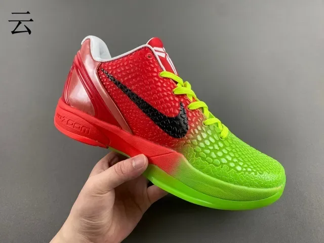 Nike Zoom Kobe VI Gradiente Verde Vermelho Tênis de Basquete 3