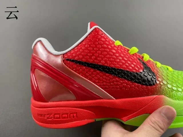 Nike Zoom Kobe VI Gradiente Verde Vermelho Tênis de Basquete 5