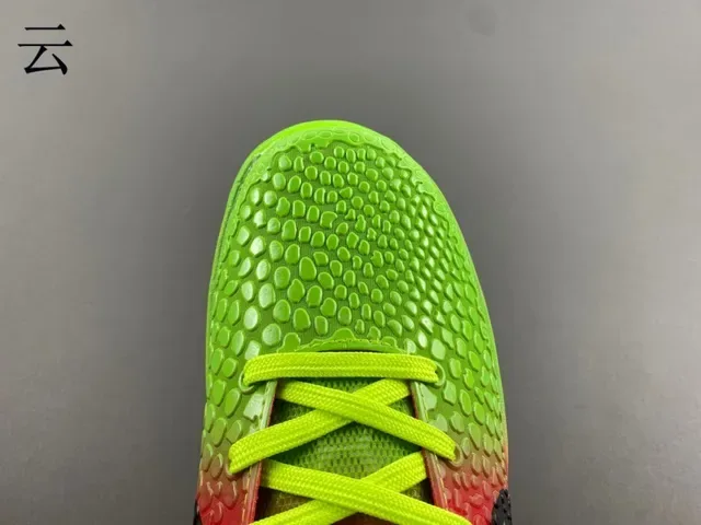 Nike Zoom Kobe VI Gradiente Verde Vermelho Tênis de Basquete 6