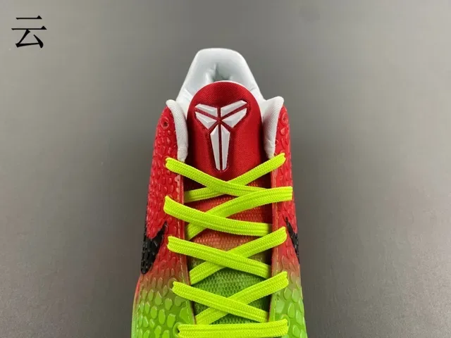 Nike Zoom Kobe VI Gradiente Verde Vermelho Tênis de Basquete 7