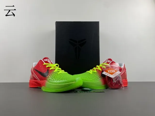 Nike Zoom Kobe VI Gradiente Verde Vermelho Tênis de Basquete 13