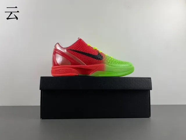 Nike Zoom Kobe VI Gradiente Verde Vermelho Tênis de Basquete 16