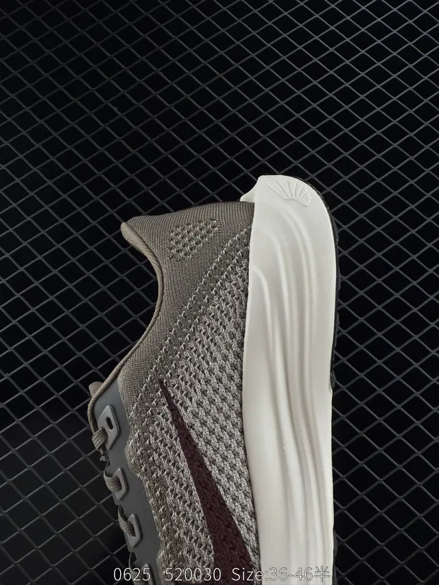 Nike ZoomX Light Gray and Burgundy Running Shoes 2