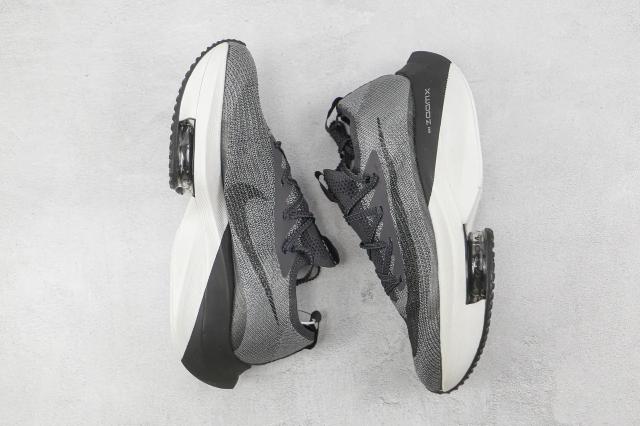 Nike ZoomX Vaporfly Gray White Engineered Knit Upper Full-Length Carbon-Fiber Plate Running Shoes 2