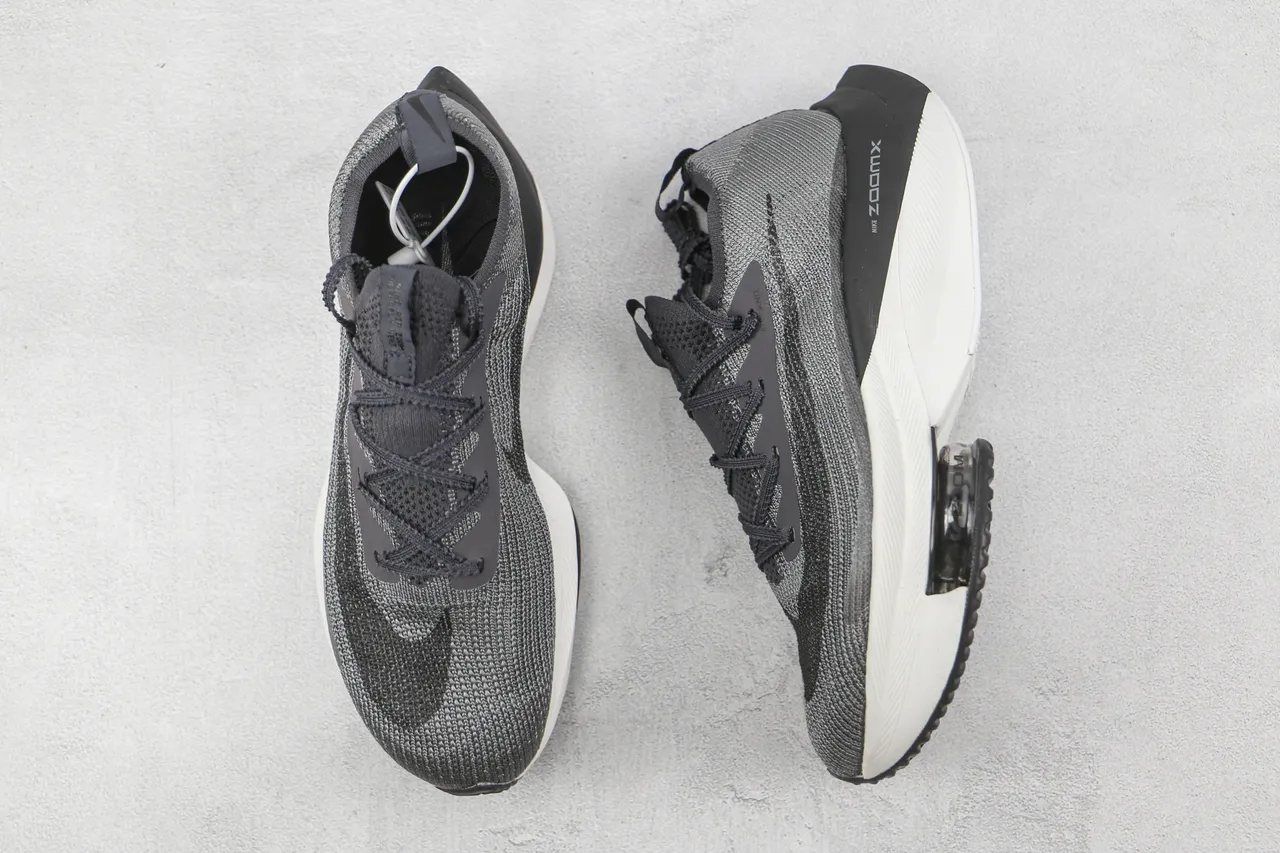 Nike ZoomX Vaporfly Gray White Engineered Knit Upper Full-Length Carbon-Fiber Plate Running Shoes 3
