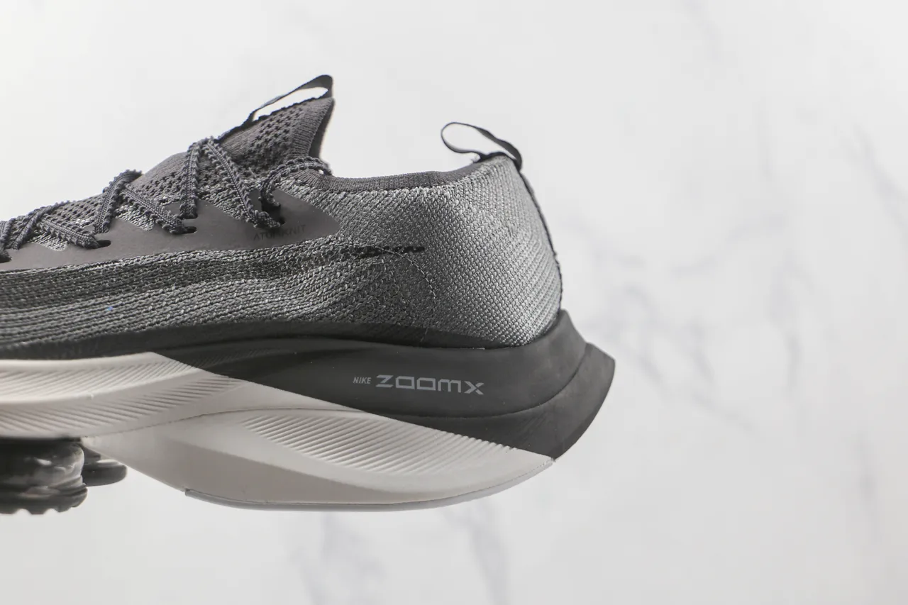 Nike ZoomX Vaporfly Gray White Engineered Knit Upper Full-Length Carbon-Fiber Plate Running Shoes 7