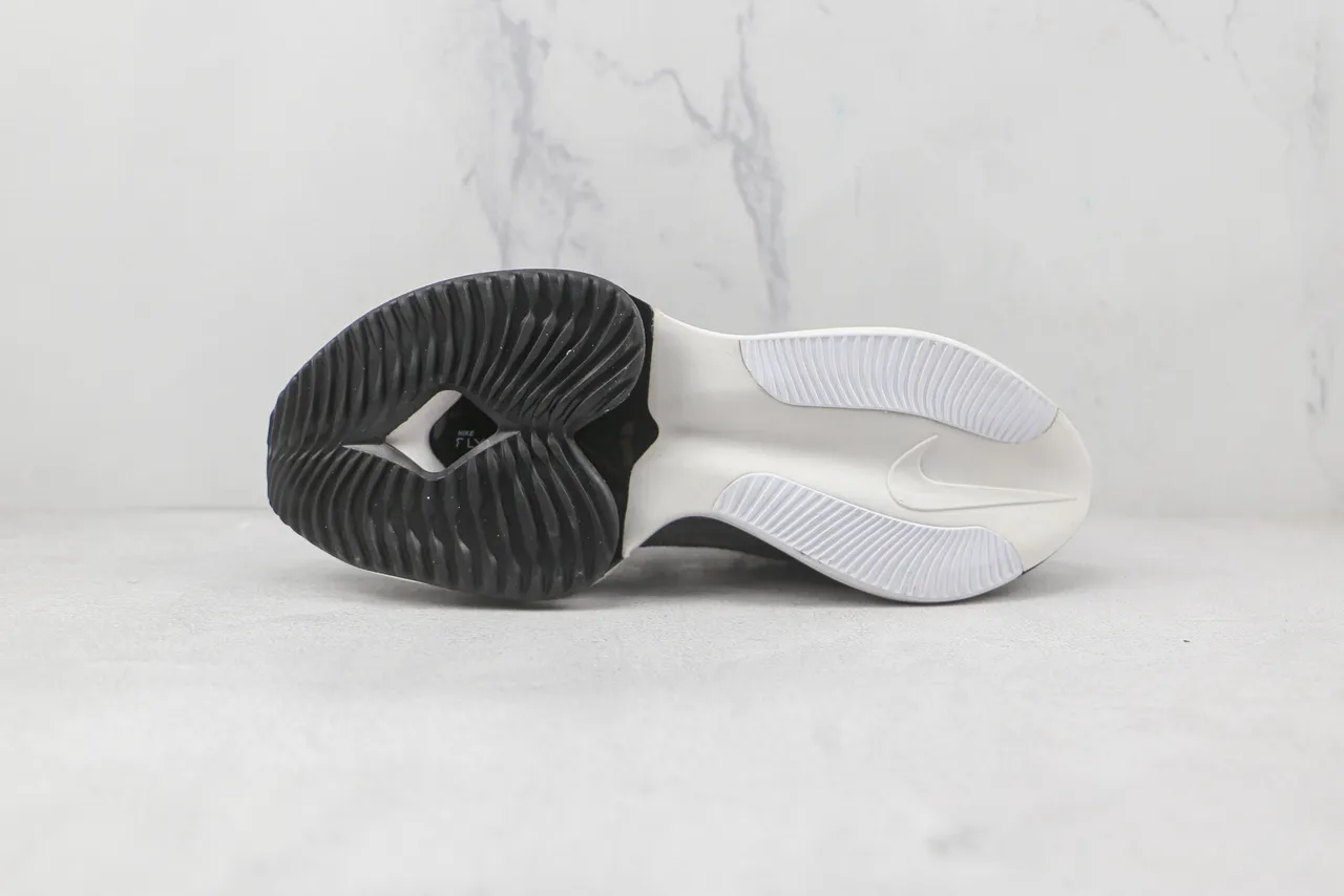 Nike ZoomX Vaporfly Gray White Engineered Knit Upper Full-Length Carbon-Fiber Plate Running Shoes 8