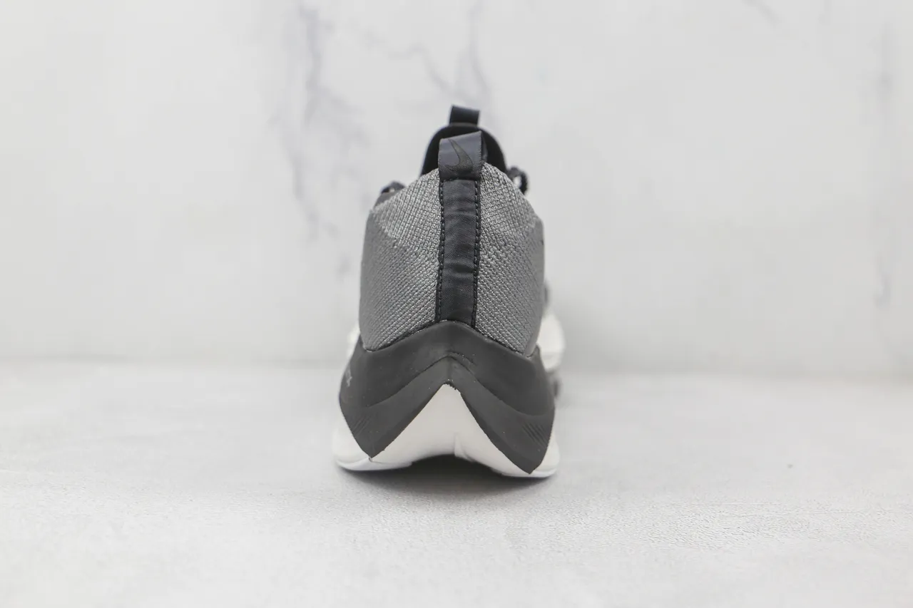 Nike ZoomX Vaporfly Gray White Engineered Knit Upper Full-Length Carbon-Fiber Plate Running Shoes 9