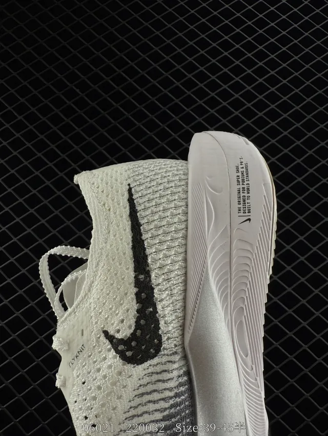 Nike ZoomX White Black Engineered Knit Upper Asymmetric Lacing Running Shoes 3