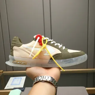 Off-White Army Green Beige Deconstructed Paneling Industrial Zip-Tie Laces Lifestyle Sneakers