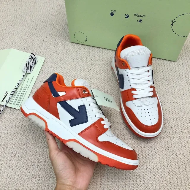 Off-White Arrow সাদা নারাঙ্গা নেভি লাইফস্টাইল স্নিকার 8