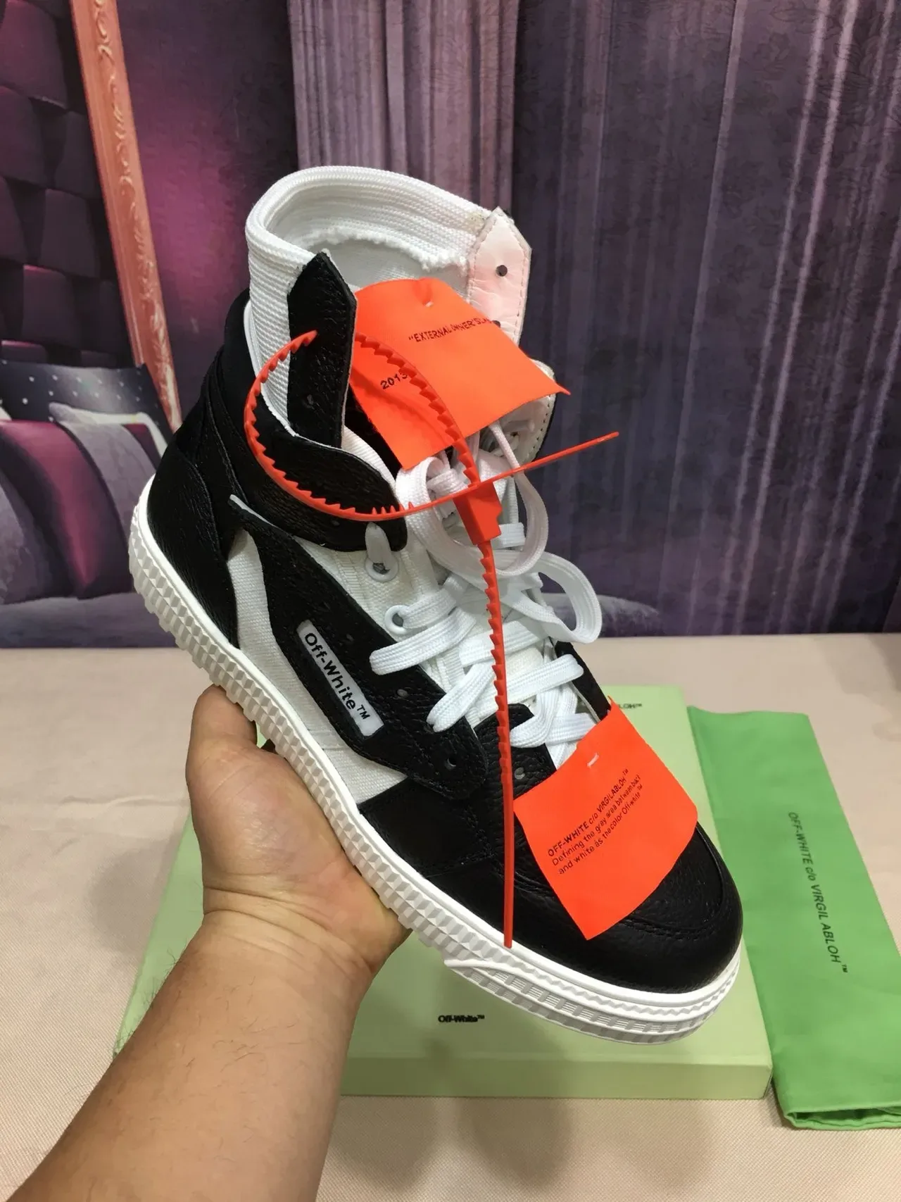 Off-White Black High-Top Deconstructed Lifestyle Sneakers 8
